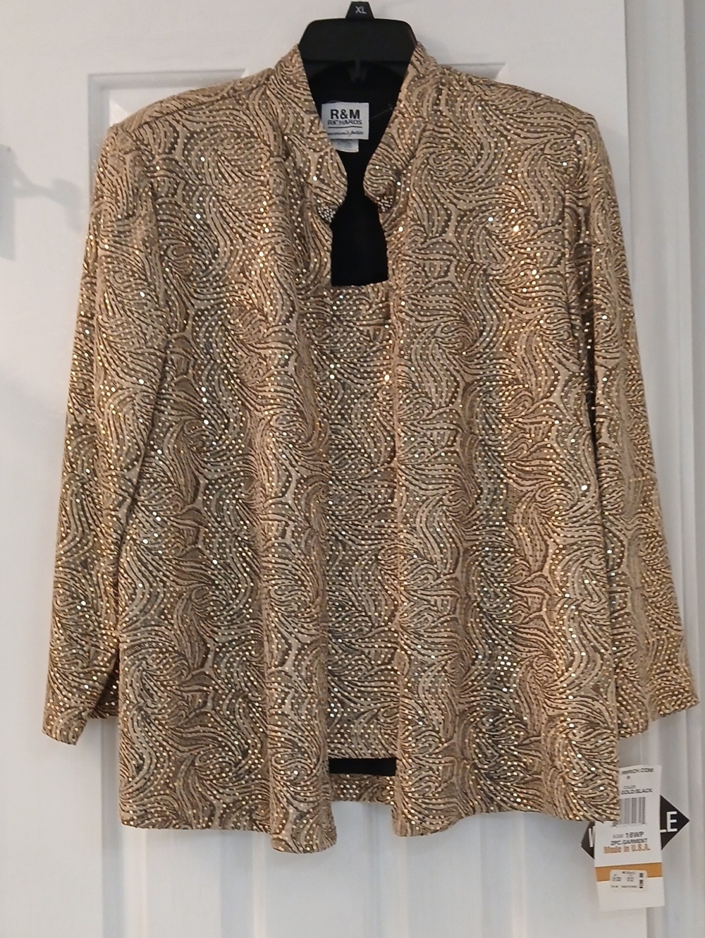 R&M Richards Gold Sequin Evening Blazer